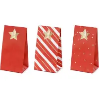 Party Deco Adventskalender Tüten zum Befüllen 8x6,5x18cm Papier Set Rot