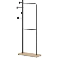 Costway Garderobenständer, 2 Kleiderstangen, 4 Haken, Schuhablage, Standfuß, für Schlafzimmer & Flur.