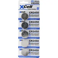 Xcell 5er-Sparset CR2450 Lithium Batterie 3V, CR2450 Batterien im praktischen 5er Set