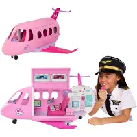 Barbie Traumland Traumflugzeug mit funktionsfähigem Mikrofon und 14 Zubehörteilen, Puppen-Spielset, 3 Jahr(e), Batterien erforderlich