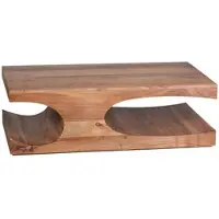 KADIMA DESIGN Couchtisch BOHA Massiv-Holz Akazie 118 cm breit Wohnzimmer-Tisch Design dunkel-braun Landhaus-Stil Beistelltisch