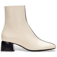 Hispanitas für Damen. BHI265165 Weiße Lederstiefeletten Varsovia (37), 1 bis 3 cm, Reißverschluss, Lässig