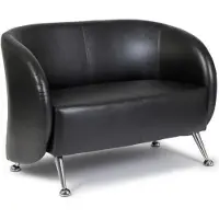 Hjh OFFICE ST. LUCIA | 2-Sitzer - Lounge Sofa Schwarz