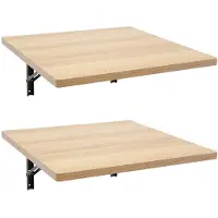 StarTech.com Wandmontierter klappbarer Arbeitstisch - 2er Set Werkbank - 230 kg Traglast - Stahlrahmen - Holzplatte 60x58 cm - Für Küche Garage Werkstatt - Naturholz