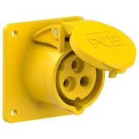 Pce 313-4f7 CEE-Anbausteckdose gerade (75x75mm) 16A 3p 4h IP44/IP54 3134f7