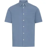 Casual Friday Kurzarmhemd "Kurzarmhemd CFAaberg Structured", Herren, Gr. XL, N-Gr, blau (bering sea), Obermaterial: 100% Baumwolle CO., Hemden Kurzarmhemd