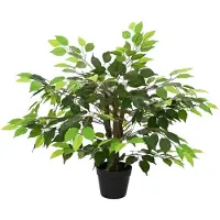 vidaXL Künstliche Ficus-Pflanze Grün 73 x 16 x 60 cm Stoff und Holz