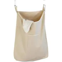 Wenko Canguro Türwaschkorb Beige – 65 l – Baumwolle – mit Edelstahlhaken