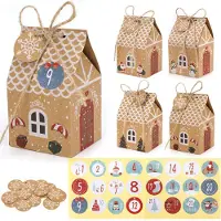 Dripio Adventskalenderboxen, 24 Stück, Kraftpapier, 4 Designs, DIY