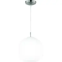 Etc-shop LED Pendelleuchte aus Glas und Nickel mit 300 mm MOON
