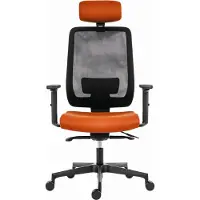 Powerton ergonomischer Bürostuhl ERGO LUCIE mit Kopfstütze, orange