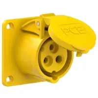 Pce 313-4tt CEE-Anbausteckdose gerade (70x70mm) 16A 3p 4h IP44/IP54 TT 3134tt