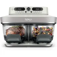 Ninja DD102EUIV2 CRISPi DualZone Glas-Air-Fryer mit 8 Funktionen, Heißluftfritteuse