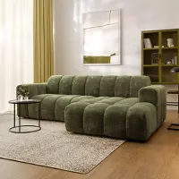 Masseno Ecksofa TISI L-Form, Wohnzimmersofa, Couch, Soffa, Couchgarnitur- Grün, LUMO 20