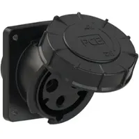 Pce 433-6xs CEE-Anbausteckdose schräg (100x112) 63A 3p 6h IP67 POWER TWIST schwarz 4336xs