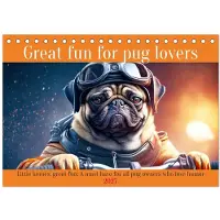CALVENDO Ein tolles Geschenk für Mops-Liebhaber (Schreibtischkalender 2027, DIN A5, Querformat), 12-Monats-Schreibtischkalender
