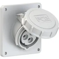 Pce 4132-1 CEE-Anbausteckdose schräg (92x100mm) 16A 3p 1h IP67 41321