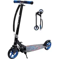 Europebazar Habib Cityroller für Kinder & Jugendliche | Breites Deck, faltbar & bis 100kg Blau