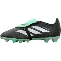 Adidas Fußballschuhe Predator Club Fold Over Tongue Firm Ground "Core Black / Silver Metallic / Pulse Mint" für Kinder