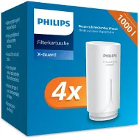 Philips Wasser Ontap Filterpatrone AWP305P4/10, Mikrofiltration, 1000 L Filtrationskapazität, Filtert Sedimente, Chlor und Andere Geschmacksbeeinträchtigende Stoffe, Viererpack