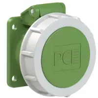 Pce 3822-11f9v CEE-Anbausteckdose gerade 54x60mm 16A 2p 24/42VAC >400-500Hz IP66/IP67 TWIST 382211f9v