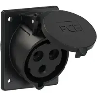 Pce 423-6ttx CEE-Anbausteckdose schräg (80x97mm) 32A 3p 6h IP44/IP54 TT schwarz 4236ttx