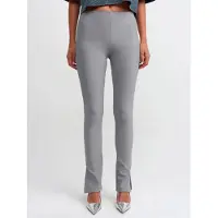 Dilvin Hochtaillierte Flared Leggings mit Schlitz