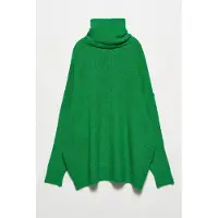 Dilvin Übergroßer gerippter Rollkragenpullover