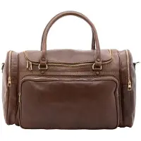 Alessia Firenze Reise-Kosmetiktasche, echtes Leder, 52x37x29 cm, abnehmbarer Schultergurt