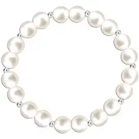 Bibei Damen Elastisches Perlenarmband aus 925 Sterling Silber BIPU014