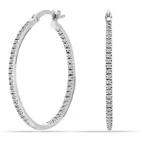 Bibei Damen Creolen mit Zirkonia, 925 Sterling Silber BIPE028