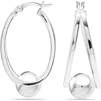 Bibei Frauen Ohrringe mit doppeltem Ring aus 925er Sterlingsilber BIPE039