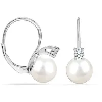 Bibei Frauen Ohrringe aus weißen Perlen in 925 Sterling Silber mit katalanischem Verschluss BIPE048