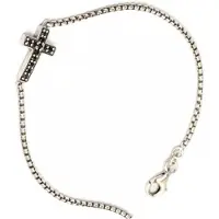 Bibei Damen Venezianisches Kreuzarmband „Schwarze Seele“ aus 925 Sterling Silber BIPU002