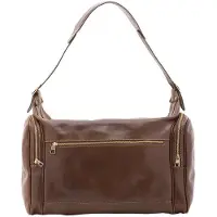 Alessia Firenze Uni Reisetasche aus echtem Leder braun mit verstellbarem Schultergurt Brown UNICA 45x35x23 cm NAN-4037-MARRONE