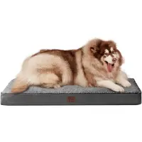 EHEYCIGA Orthopädisches Hundebett XXL 127x91cm Waschbar Grau