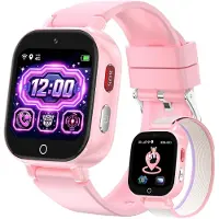 Hasbro Transformers Smartwatch Kinder mit Videoanruf, IP68 Wasserdicht Schulmodus – Rosa
