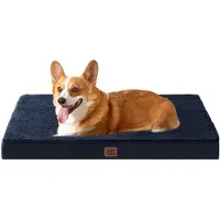 EHEYCIGA Orthopädisches Hundebett 89x58cm Waschbar Marine Blau L