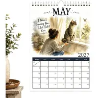 Merkloos Schattige Katzentagekalender für 12 Monate zur Wandmontage