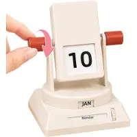 Merkloos Wiederverwendbarer, langlebiger Kalender mit rotierenden Tages- und Monatsanzeigern