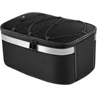 Markenlos Wasserdichte Fahrradtasche hinten Gepäckträgertasche reflektierende Pendeltasche Aufbewahrungstasche für Fahrräder - Kunstleder, schwarz