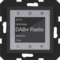 Hager WAN6111BM Radio Touch UP DAB+, Bluetooth, A.x/C.x, nachtschwarz, matt