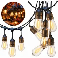 MasterLed LED Lichterkette Außen 10 m 230 V mit 10 x E27 ST14 2700 K IP44 Garten Terrasse