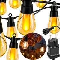 MasterLed LED Lichterkette Außen 6,5m 10x ST14 24V Flammen-Effekt 2700K IP44
