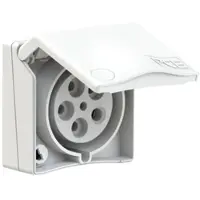 Pce 855-4v CEE-Anbausteckdose Design 32A 5p 4h IP44 (weiß) 8554v