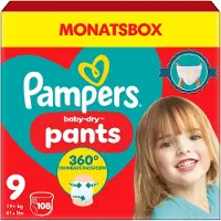 Pampers Baby Dry Pants Gr.9 Extra Large 19+kg Windeln Monatsbox 108 St