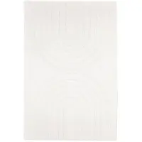 FRAAI Hochflor Teppich | Carvy Arches Creme | 140x200cm | Creme | Baumwolle | Rechteckig