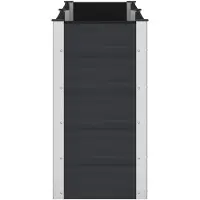 vidaXL Hochbeet Schwarz 200 x 50 x 91 cm WPC und Aluminium