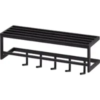 KADIMA DESIGN WANDGARDEROBE Metall Schwarz Modern 70x20x20 cm mit Ablage und Hutablage