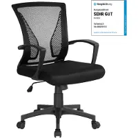 Yaheetech Bürostuhl Schreibtischstuhl ergonomischer Drehstuhl Chefsessel höhenverstellbar Sportsitz Mesh Netz Stuhl Schwarz